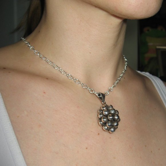 Heavy Sterling Silver Pine Tree or Grape Pendant - Picture 10 of 10